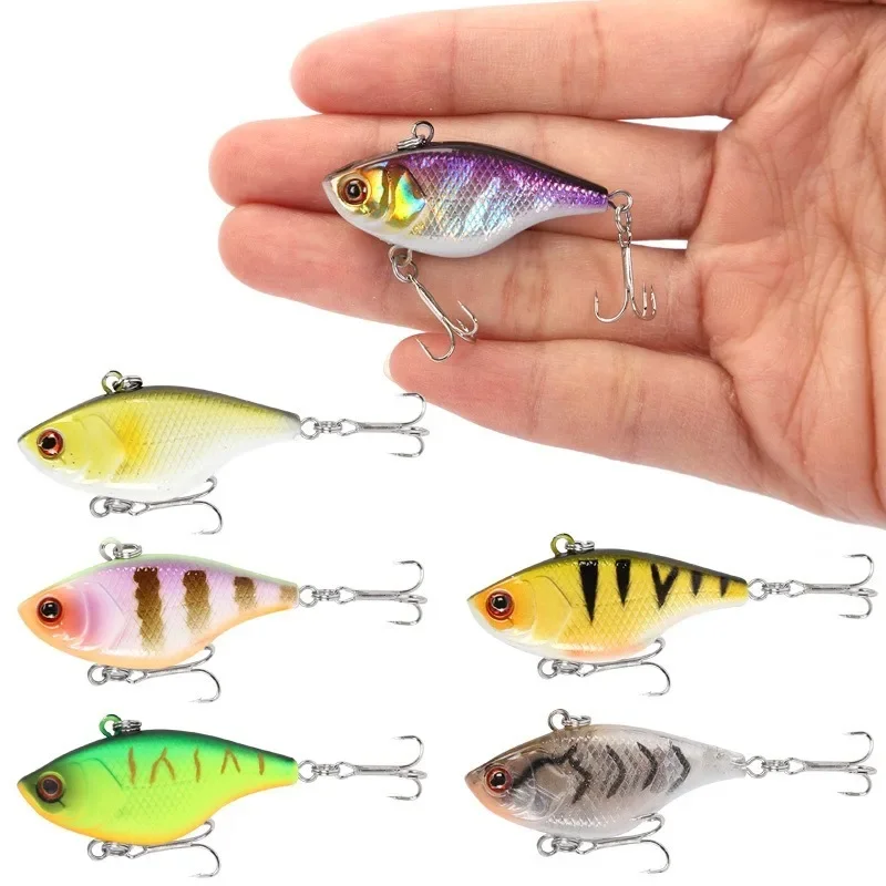 1PCS Hard VIB Lures Fishing Bait Treble Hooks Sinking Crankbait Wobber Fishing Tackle 4.6g 4cm