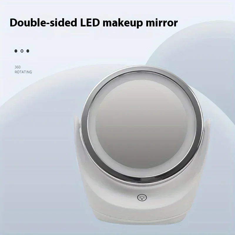 LED Makeup Mirror Intelligent Makeup Mirror Desktop Mirror with Light Student Makeup Princess Mirror Portable Small Mirror