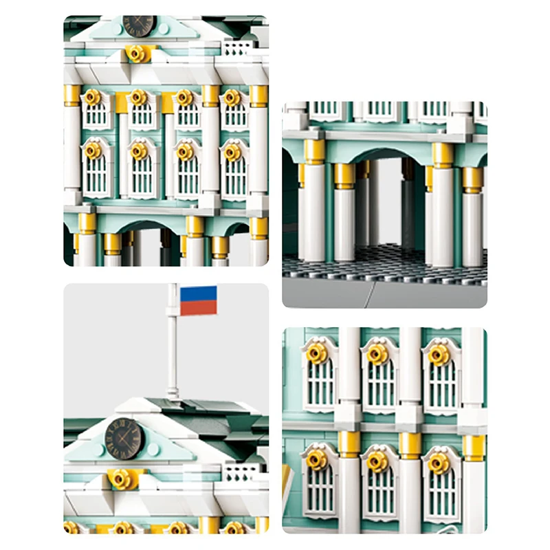 WG5244 World Famous Architectural Model Series St. Petersburg Winter House Collection Educational Assembly Block Toy Boy Gifts