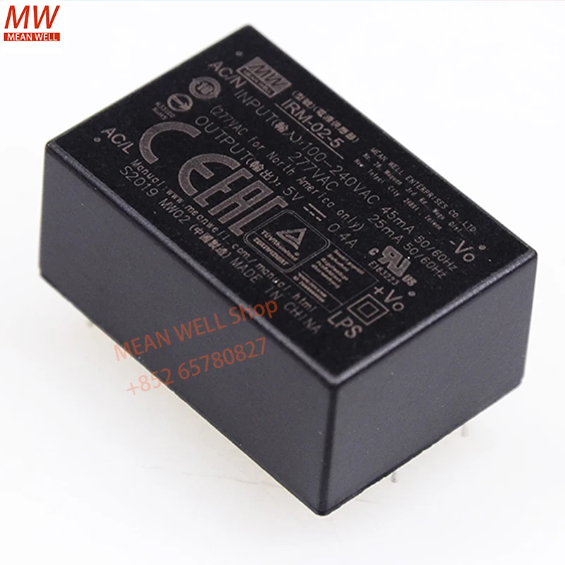 Original MEAN WELL 2W Single Output Encapsulated Type Power Switch IRM-02-3.3 IRM-02-5 IRM-02-9 IRM-02-12 IRM-02-15 IRM-02-24