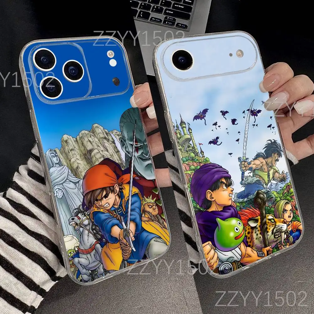 D-Dragon Q-Quest Phone Case For iPhone 17,16,15,14,13,12,11 Pro,Max,Plus,X,XS,XR,SE4,E Mini Transparent Soft