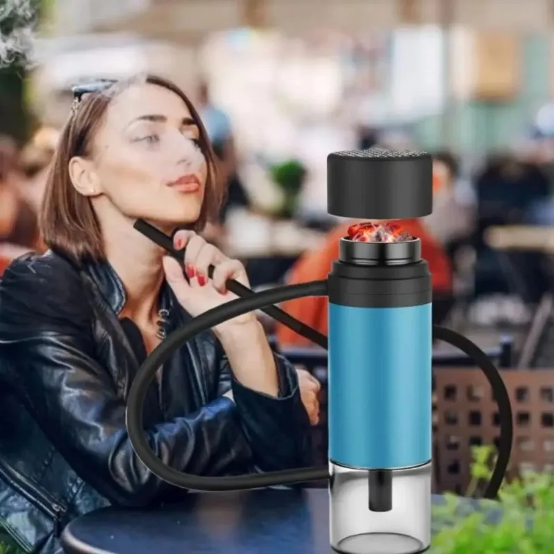 

Акриловая автомобильная курительная трубка, набор кальяна с керамической чашей для табака, мундштук, полный портативный кальян Narguilhe для подарка