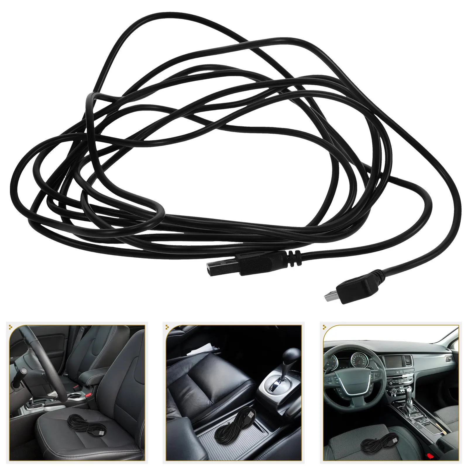 5M Right-Angle USB Cable for Dash Cam, Rearview Mirror DVR Camera Power Cord & Charger
