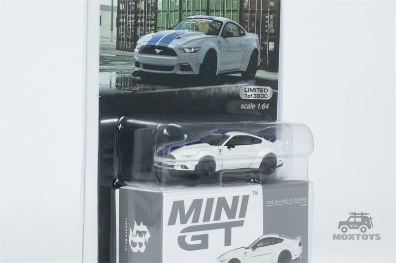 MINI GT Mijo Exclusives 1:64 FORD MUSTANG GT LB-WORKS White LHD Model Car