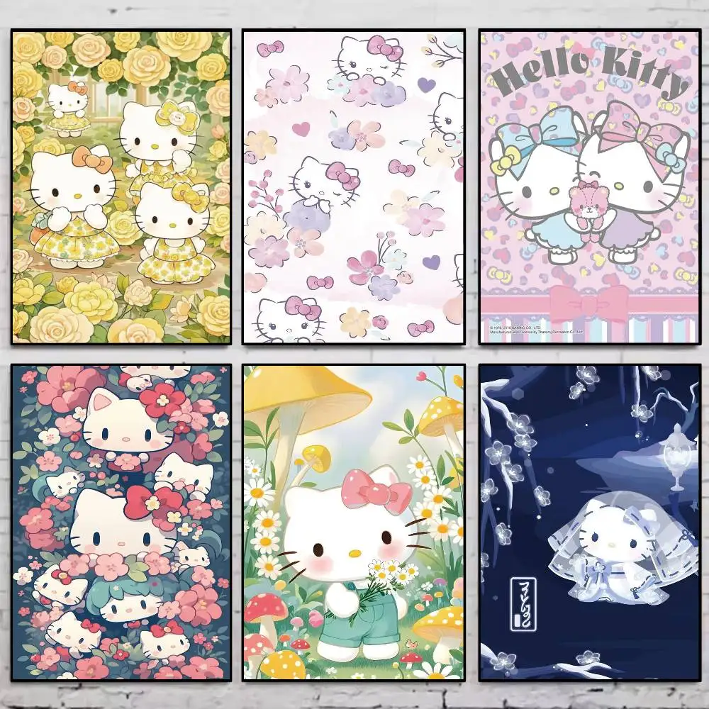 

Милый мультфильм Sanrio H-HelloKitty, постер, галерея, принты, самоклеящиеся домашние декоративные наклейки на стены