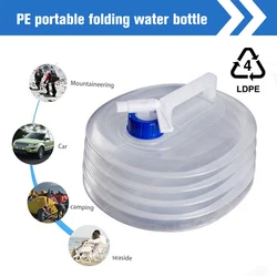 Bolsa de agua portátil, cubo plegable para acampar al aire libre, contenedor de agua de grado alimenticio, 3/5/8/10/15L