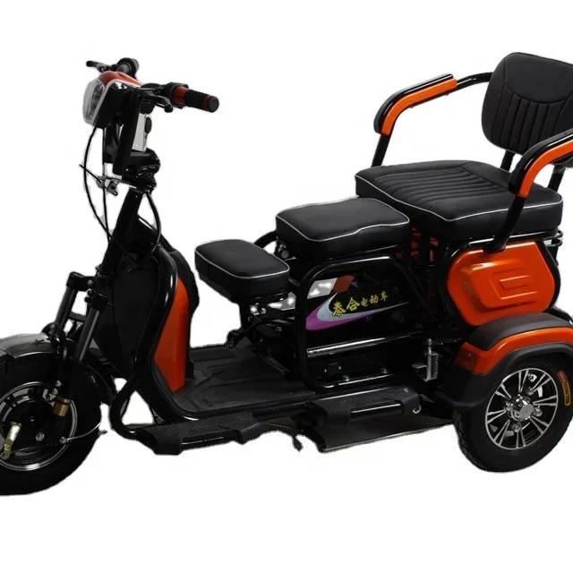 China Made Factory Direct Sell Long Ride Range Three Wheels Electric Tricycle Bicycle For Passagers