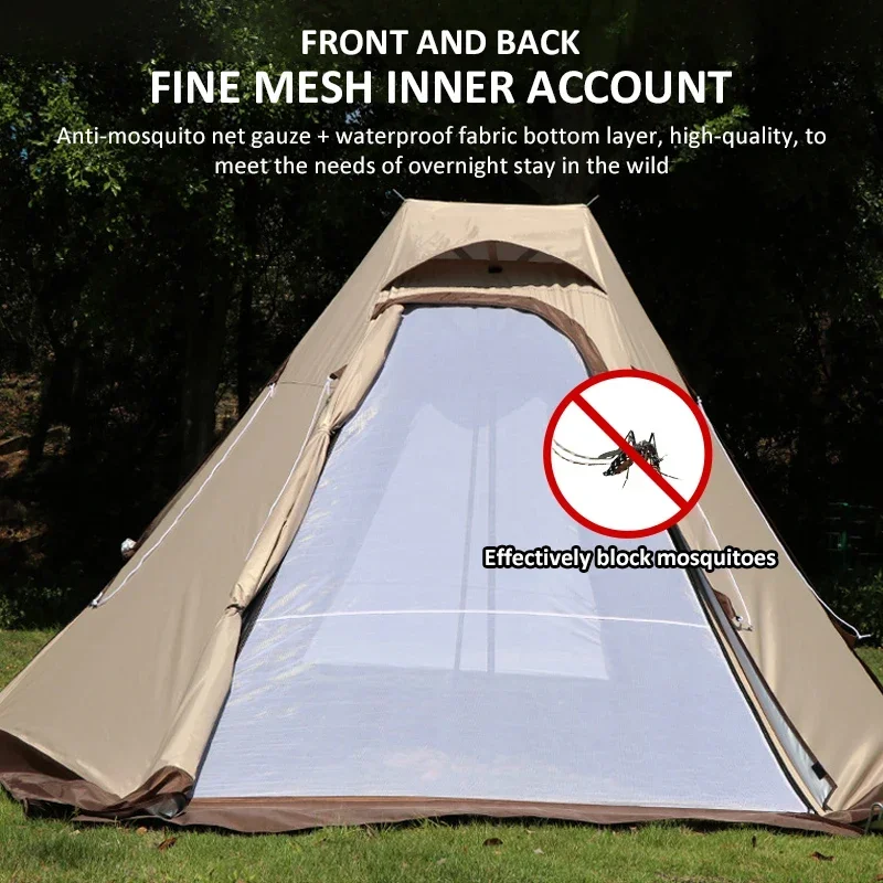New design outdoor twin peaks camping tent portable Quick build waterproof shelter tent survival equipment tent with two tarp