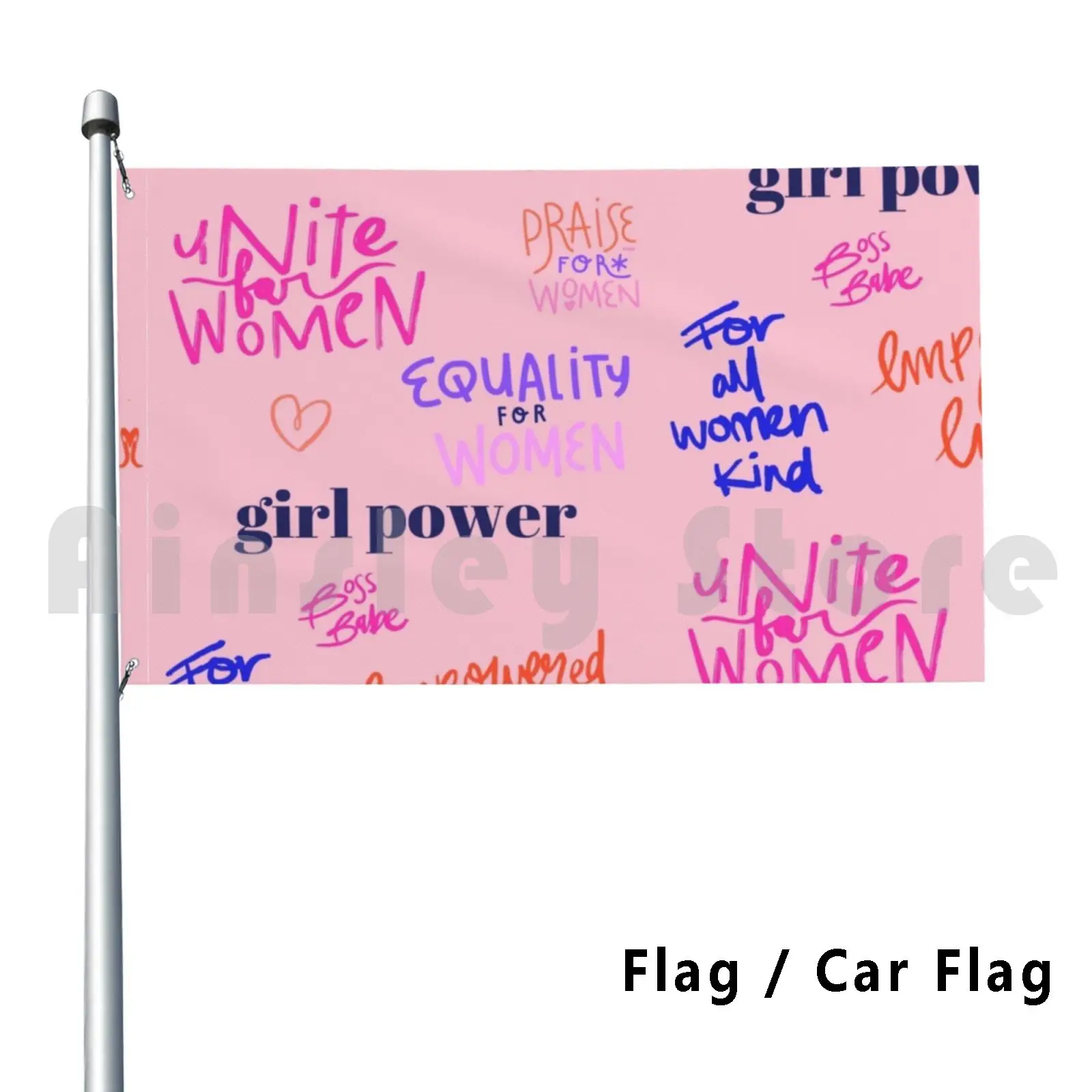 Feminism Slogans Outdoor Decor Flag Car Flag 2609 Girl Power Feminism Empowered Women Unite For Women Equality