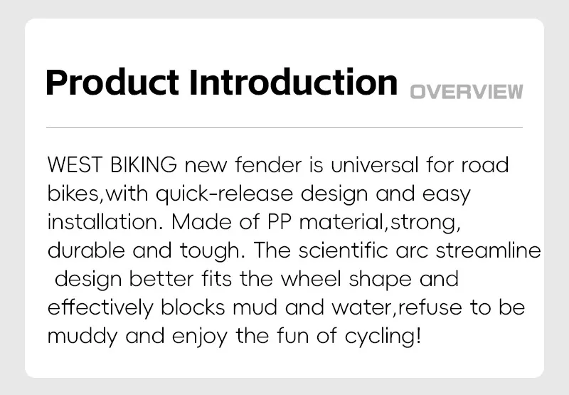 WEST BIKING Schnellspann-Fahrradkotflügel 3,8 cm breit, Doppelstangen-Schutzblech-Set für Rennrad, Gravelbike, Fahrradzubehör für Regenfahrten – Detail 2