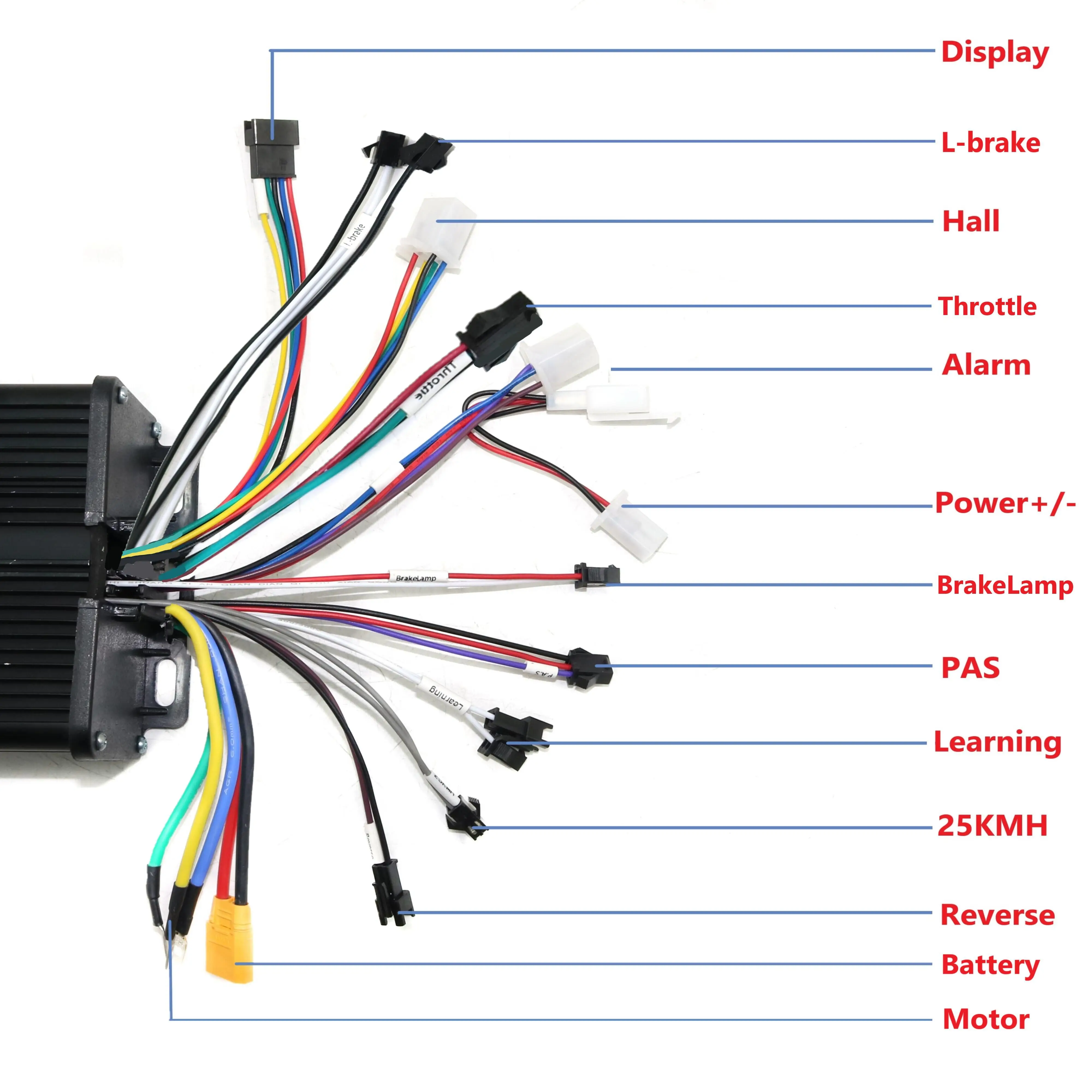 3000W/5000W Electric Bicycle Controller System 48V-72V 60A 80A Dual Mode 18 Tube Sine Wave Controller