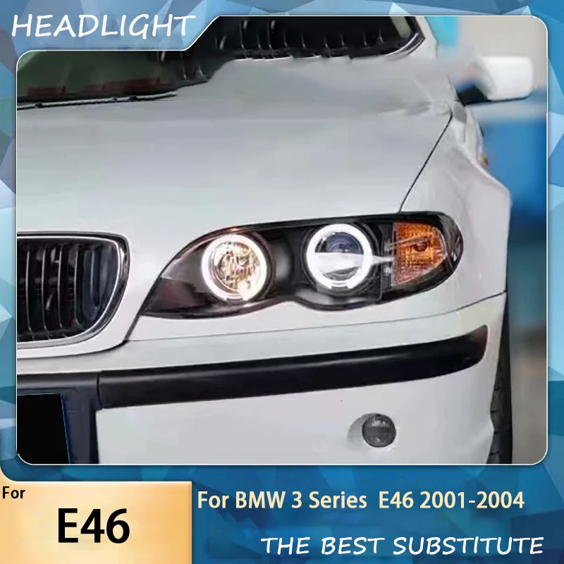 Car LED HeadLights for BMW 3 series E46 4 doors 01-04 EMARK led DRL Car head lamp Assembly Signal Auto Accessories Modified Lamp