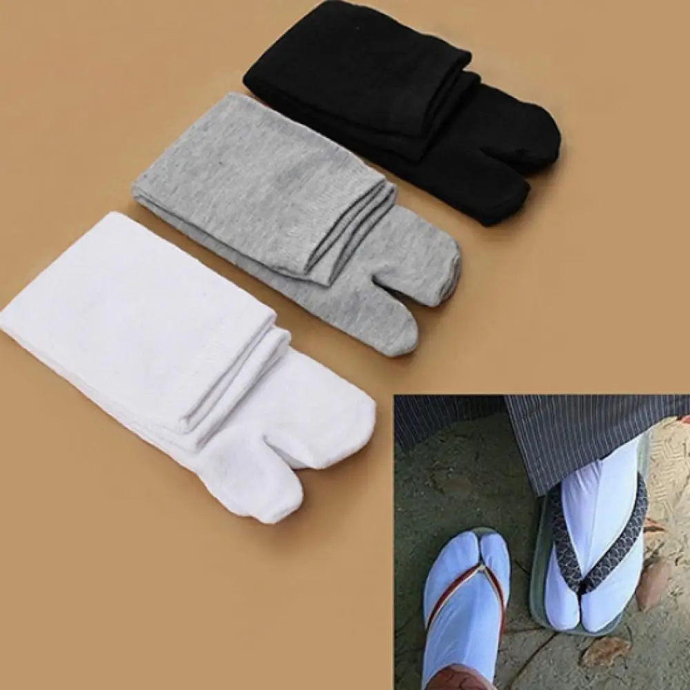 Japanese Kimono Flip-Flop Sandal Split Toe Tabi Ninja Geta Socks Fiber Two Finger Socks Men Socks Japanese Traditional Socks