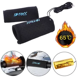 1 Pair Motorcycle Heated Grips USB Electric Bicycle Motorbike Handle Handlebar Warmer Removable Grips Handlebar Heater Cover