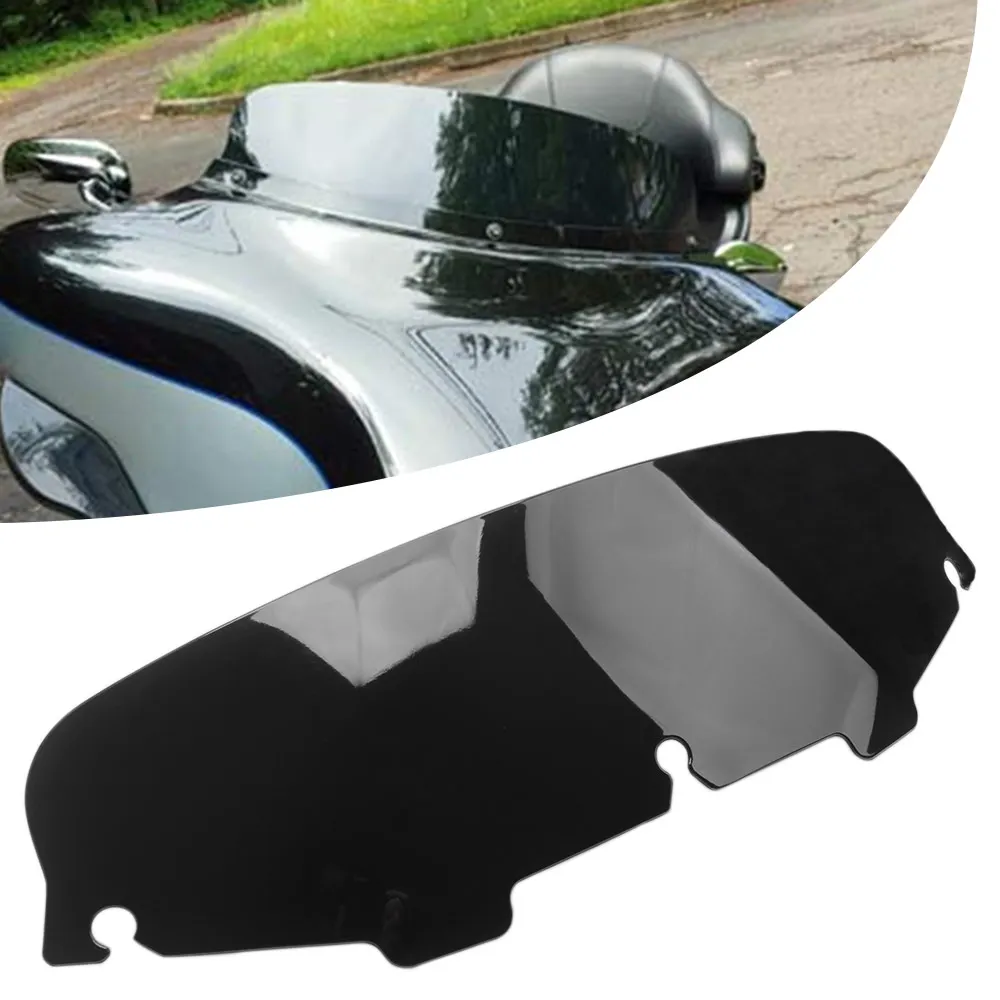 

5" Round Motorcycle Windshield Windscreen Fits For Harley Touring Flht Flhtc Flhx 1996-2013 Dark Black Upper Fairing Windshield