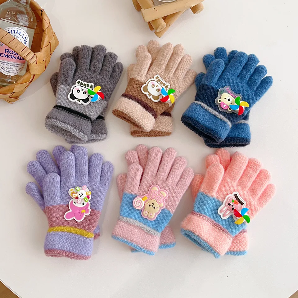 قفازات كرتونية شتوية دافئة للأطفال - قفازات مبطنة بالصوف مطبوعة بشخصيات ممتعة ومضادة للانزلاق للأطفال الصغار في الهواء الطلق والتنقل المدرسي #2