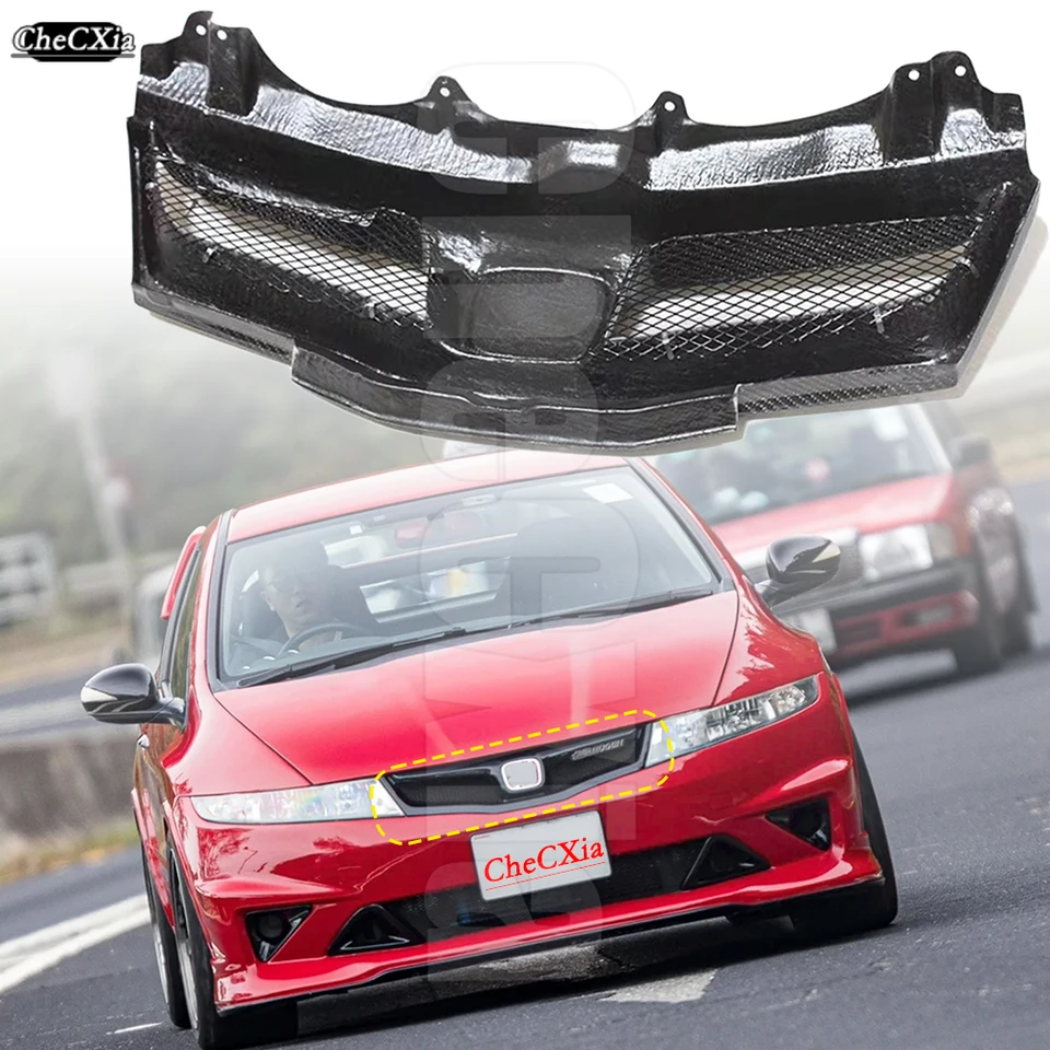 ホンダシビック FN2 TYPE R 2006-2012 フロントグリル ABS グロスブラック