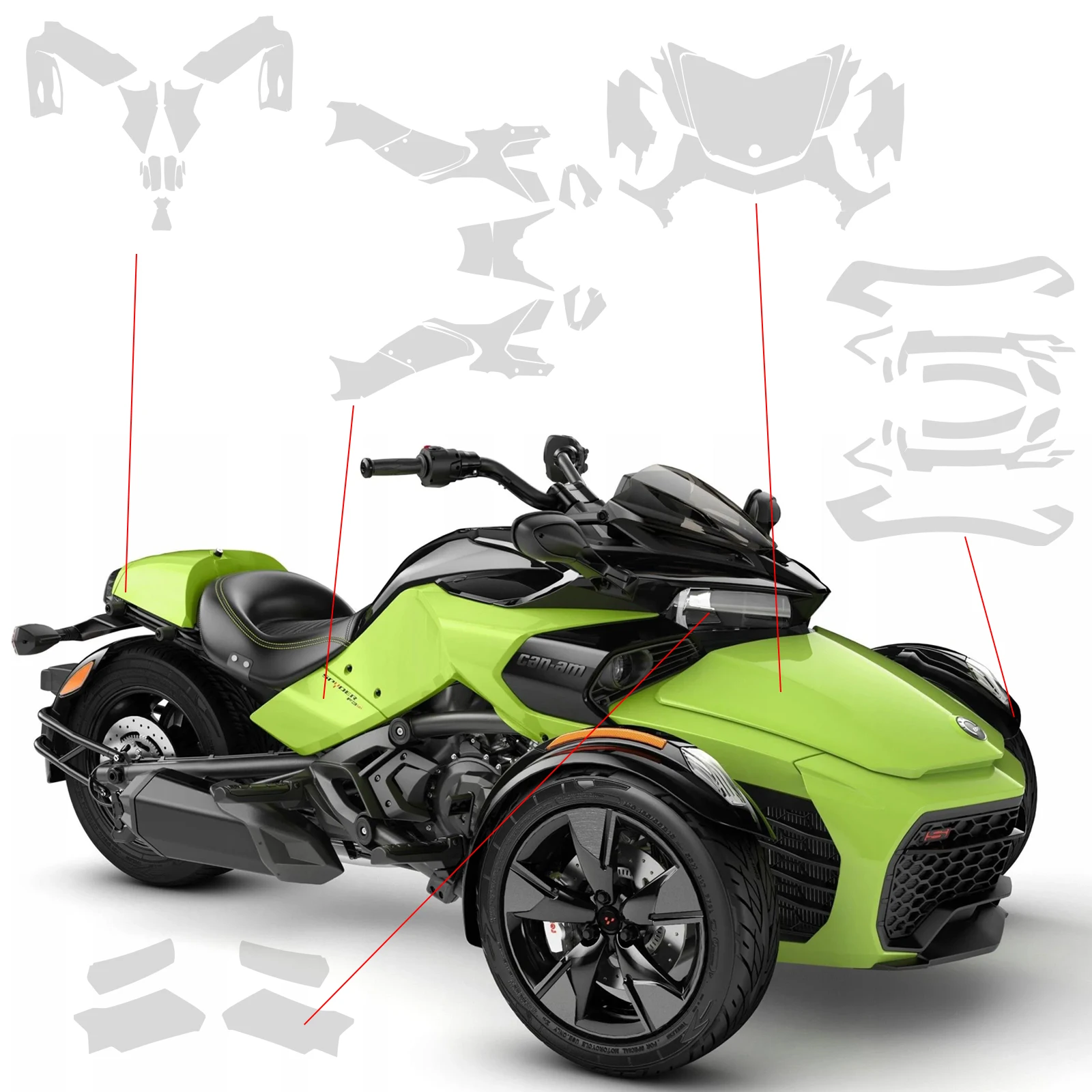 

Fits SPYDER F3 Paint Protection Film For CAN AM SPYDER F3 PPF Complete Paint Anti-scratch TPU Protection 2016-2022