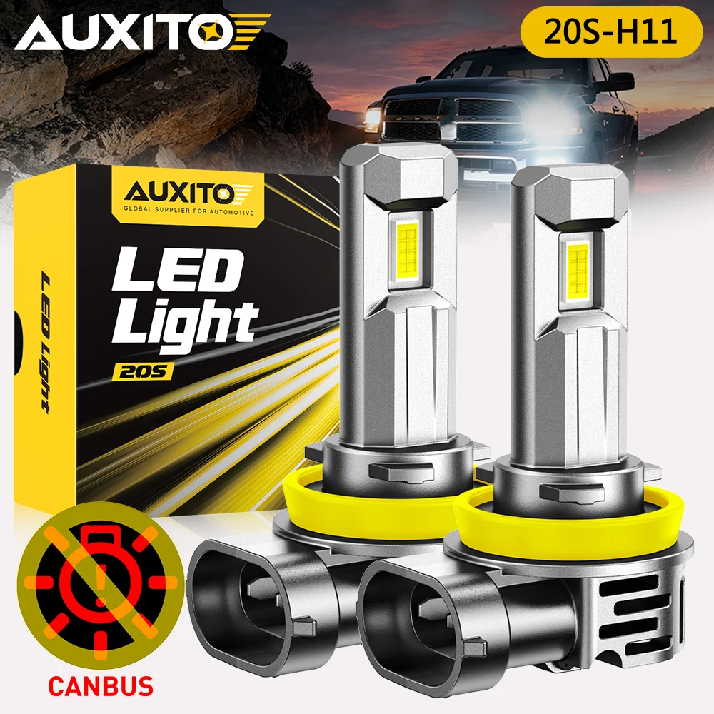 

2 шт. светодиодные лампы AUXITO Canbus H11 Turbo, 60 Вт, 30000 лм, суперяркие белые лампы для Ford, Toyota, VW, Audi, Kia, Hyundai, 12 В, лампы H8