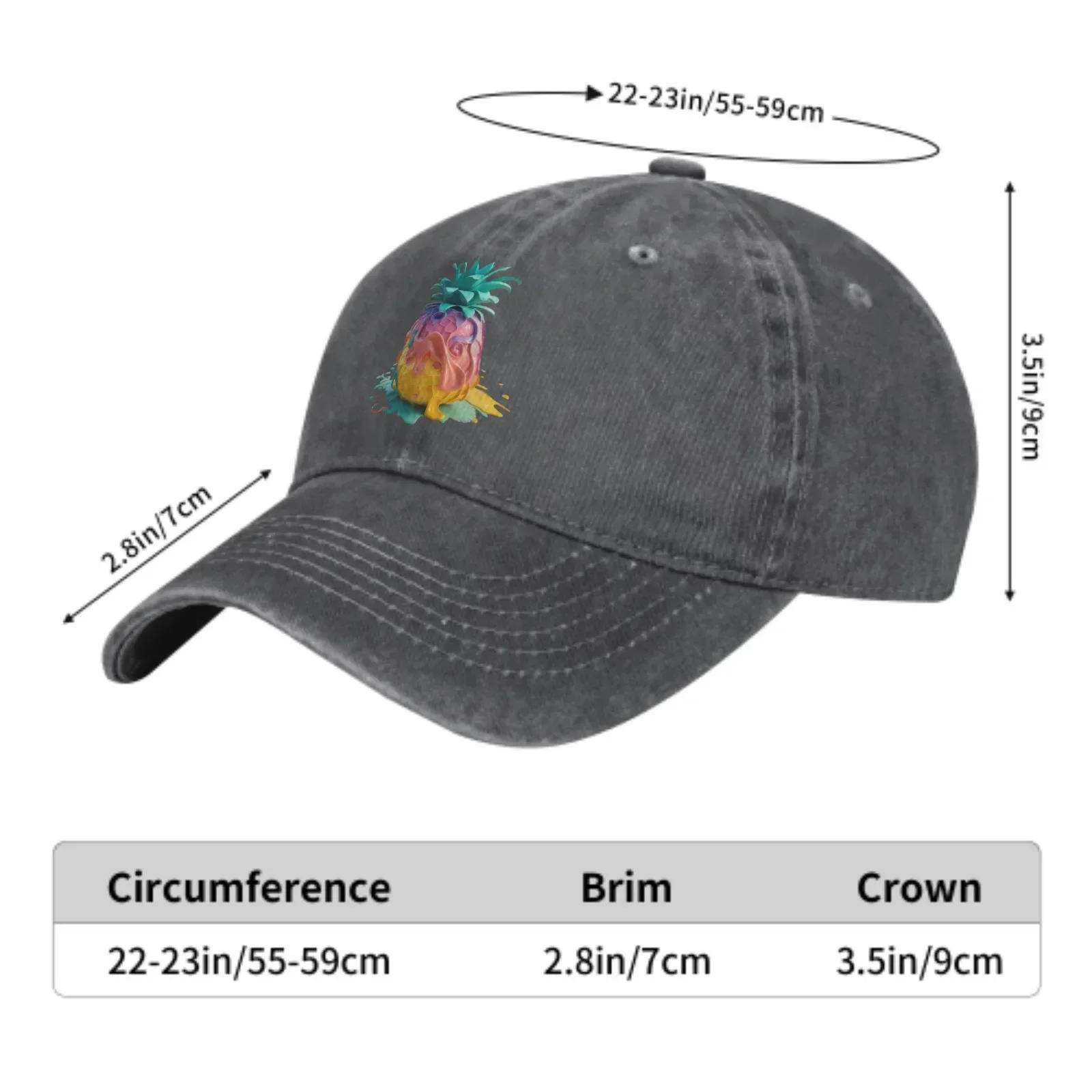 Pineapple Baseball Caps for Men Women Adjustable Fashion Casual Tropical Trucker Hats for Fishing Outdoor Activities Dad Gifts