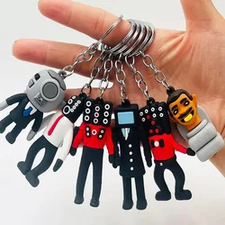 Anime Skibidi Toilet Keychain PVC Keyring Figure Skibidi Dop Toy Pendant for Men Women Backpack Funny Pendant Keyring Jewelry