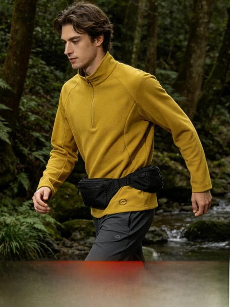 Outdoor Sports Base Shirt Half Zipper Men's Women's Moisture Wicking 3D Cutting Standard Fit Long Sleeve Casual Style T-Shirt