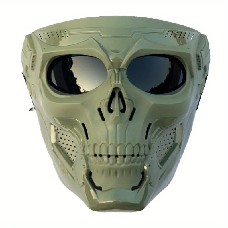 قناع جمجمة لكامل الوجه مقاوم للرياح - نظارات ملونة، تصميم هيكل عظمي، مثالي للهالوين، يوم الموتى، كوسبلاي #6