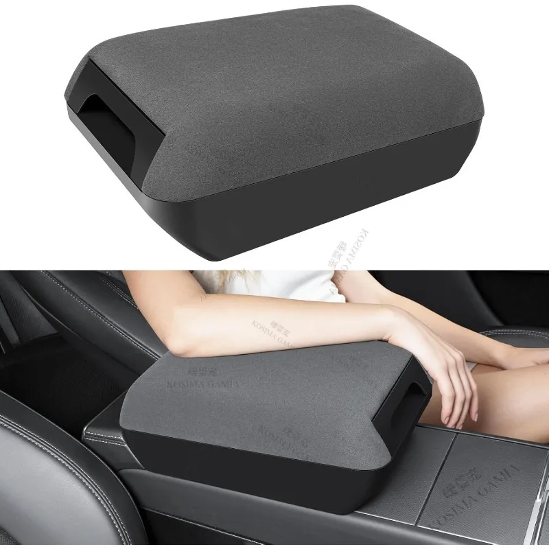 

For Tesla Model Y Juniper 2025 2026 Suede Center Armrest Box Raised Storage Box Privacy Storage Space Elbow Support Long Trip