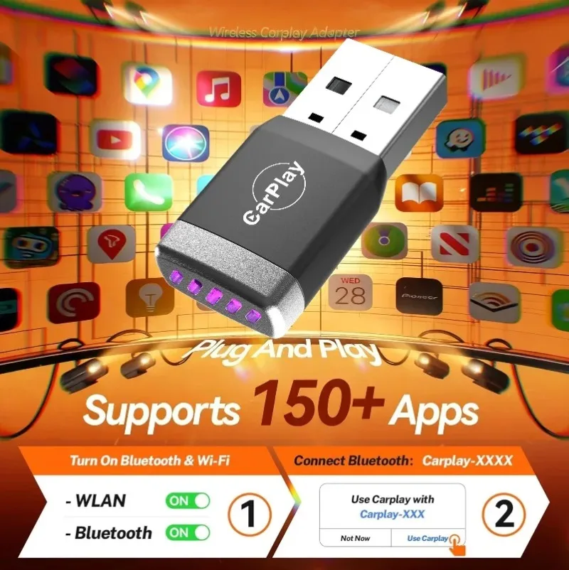 2 in1 Wireless CarPlay Dongle Wireless Android Auto Adapter AI Smart Box Car Intelligent Systems For Car With Wired CarPlay