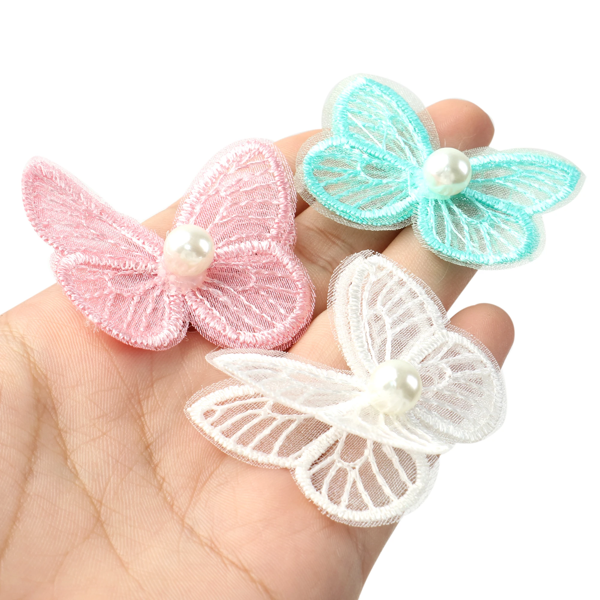 5 Pcs/lot Multi-Color Lace Butterfly Cloth Embroidery Patch For Sew On Clothing Bag DIY Hair Accessories,5Yc22498