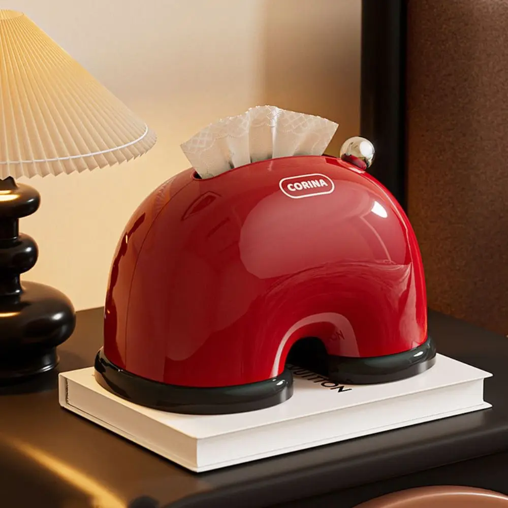 

Decorative Light Luxury Tissue Box Rounded Corners Widen Tissue Organizer Built-in Spring Napkin Box Coffee Table