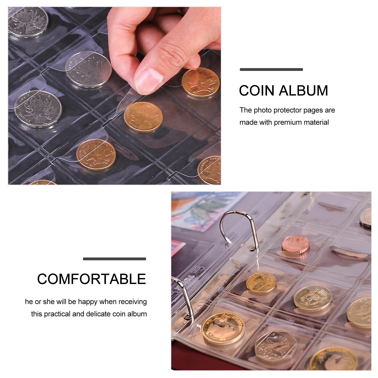 

5pcs Collection Holder Premium Coin Album For Pennies Stickers Coupons Secure Storage Lightweight Coin Holder