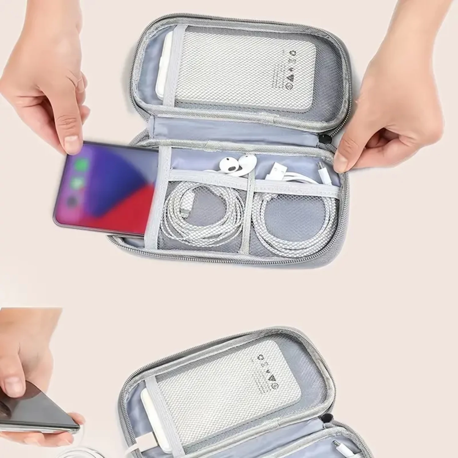 1pc 디지털 가방, 여행용 디지털 액세서리 케이스, 데이터 케이블 보관 가방