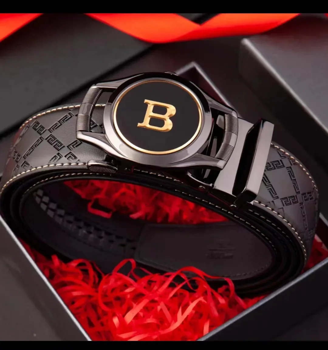 Men's Belt Fashionable Belt for Men Letter B Buckle Belt Male Boss Business Style