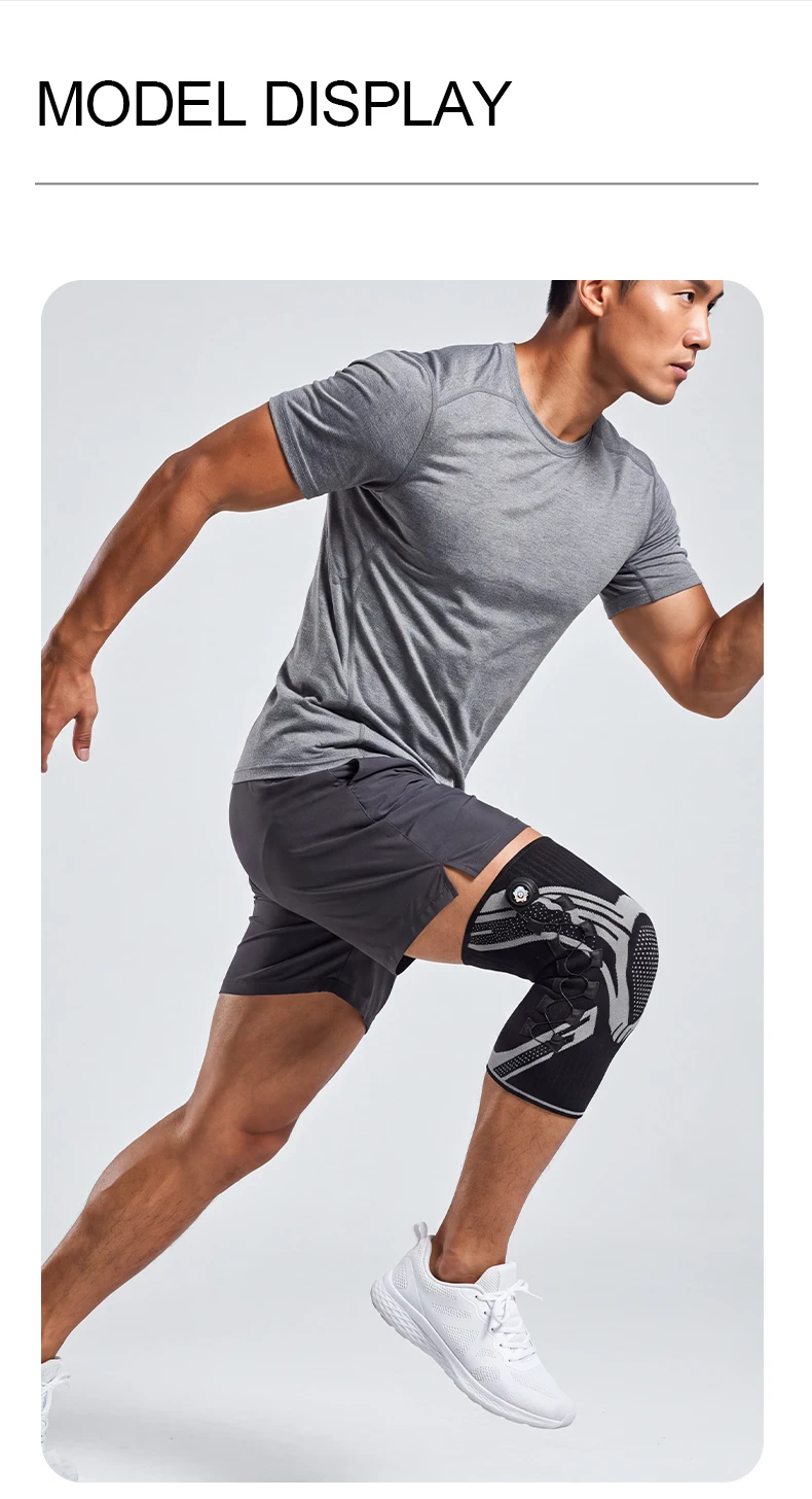 1 Stück verstellbare Kniebandage, Kompressions-Kniebandage mit Federunterstützung und Silikonpolster für Sport – Detail 9