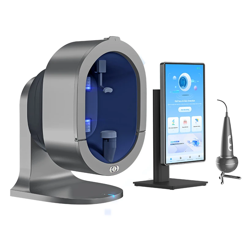 آلة اختبار بشرة الوجه عالية الجودة، كاميرا عالية الدقة، محلل زيت الرطوبة، تقرير الوقت الحقيقي، معدات صالون التجميل الاحترافية #4