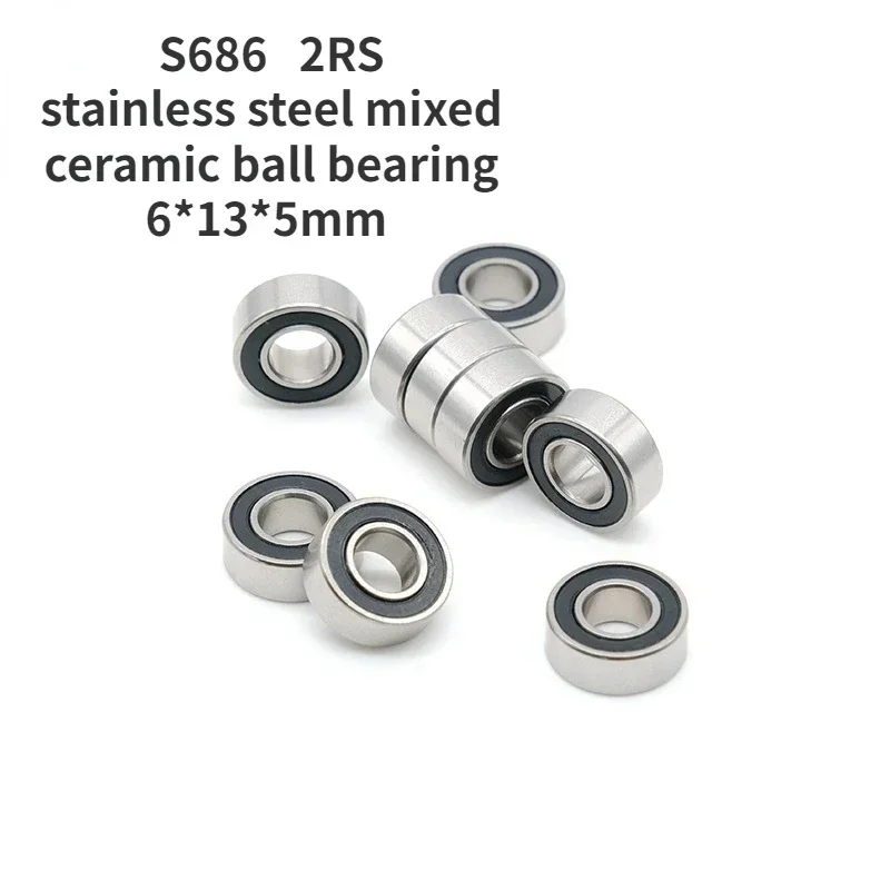

S686 керамический шарикоподшипник из нержавеющей стали 6*13*5 мм, уплотнительная крышка подшипника 2RS