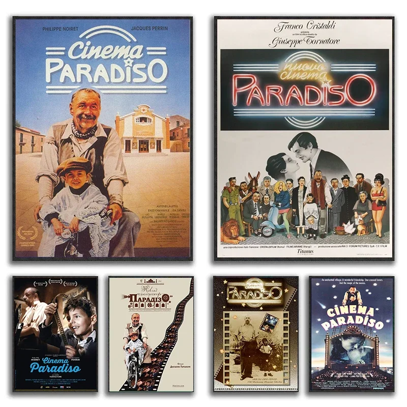 Póster de película clásica Vintage Nuovo Cinema parisso Italia, pintura en lienzo, arte de pared Retro Para Bar, Club, decoración del hogar