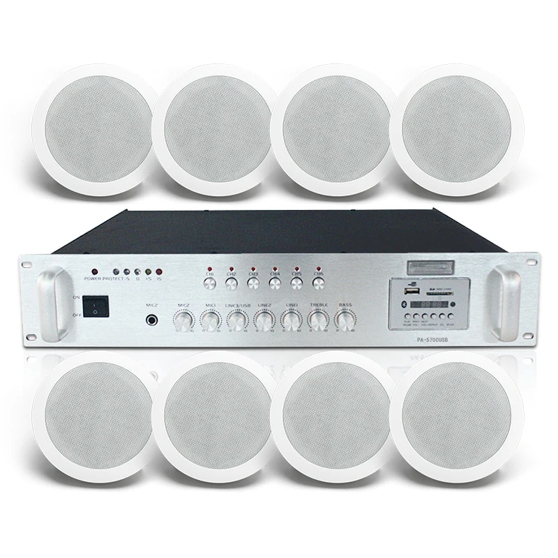 

703 Высококачественная 60 Вт 8-дюймовая звуковая система Mosque Коаксиальные потолочные колонки Hi-Fi с усилителем Потолочный динамик для церкви