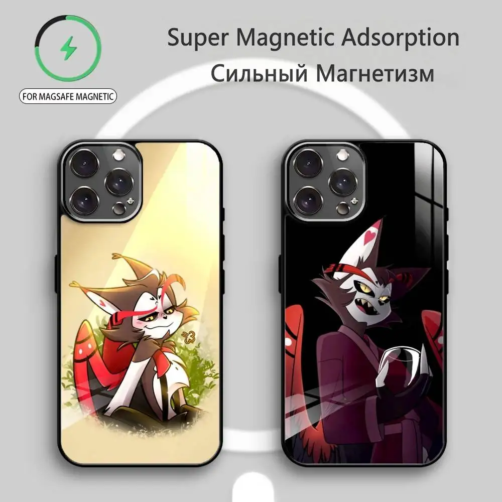

H-Hazbin Hotel H-Husk Phone Case For iPhone17,16,15,14,13,12,11 Plus,Pro Max Magnetic For Magsafe Wireless Charging