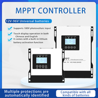 Auto 12V-96V MPPT 30A 60A 120A Solar Charge Controller 180V LCD Touch For Lifepo4 Lithium GELLead Acid Home Solar Panel System