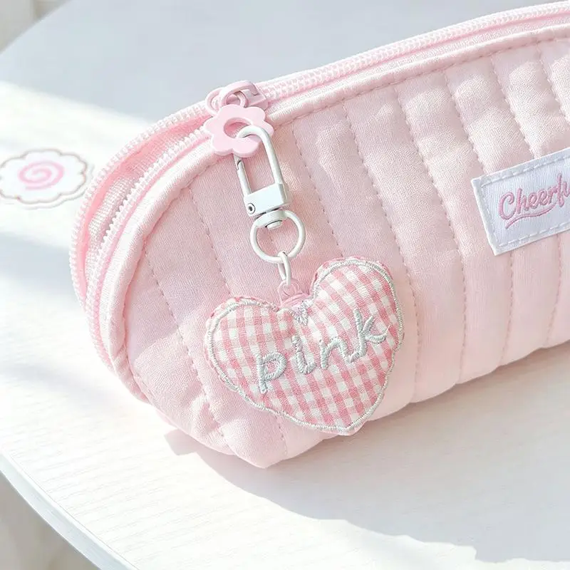 Niedliche Stifttasche mit großer Kapazität, gestepptes tragbares Federmäppchen, bonbonfarbene weiche Schreibwaren-Aufbewahrungstasche, Geschenk für Schüler. – Detail 2