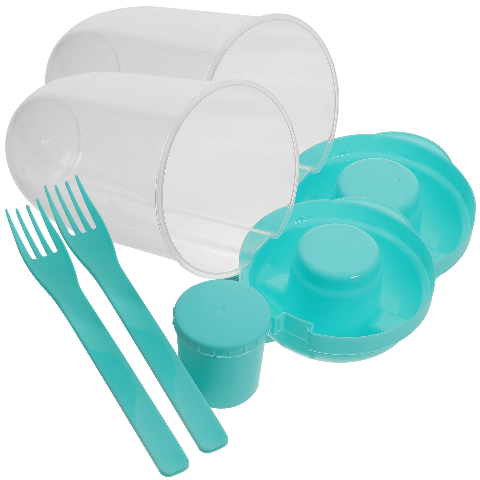 

2pcs Salad Cup With Fork 1000Ml Large Capacity Portable Salad Shaker Container Multi Purpose Vegetable Milk Yogurt Cup