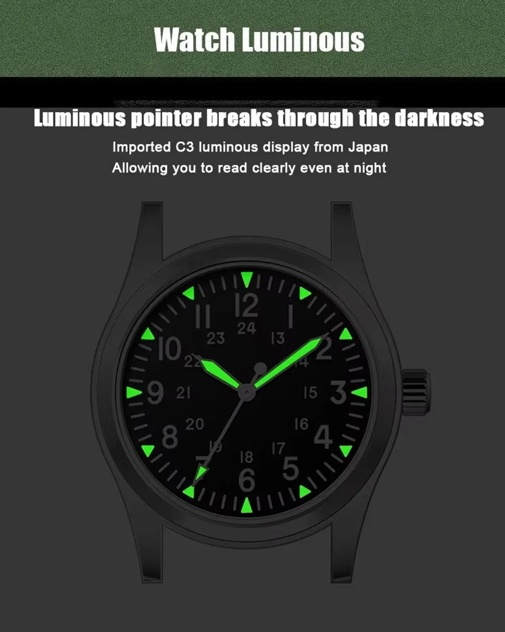 MILITREK 2025 Neue Militäruhr 37mm VH31 Herren Quarzuhr AR Saphir Edelstahl Wasserdicht 10Bar Leuchtend C3 Reloj Hombre – Detail 10