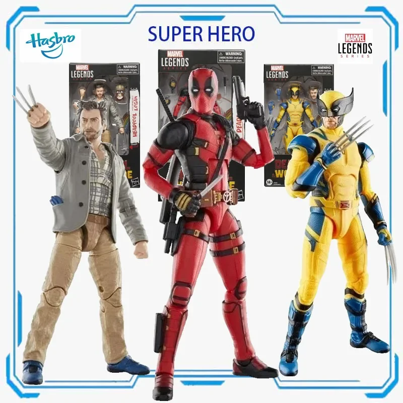 HASBRO Original Model Kit Marvel Legends DEADPOOL WOLVERINE Anime Figure Toys Collectible Model Ornaments Gifts for Boys