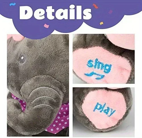 2024 nuevo elefante de juguete de peluche de escondite bebé juego de escondite juguete que canta juguetes musicales interactivos regalos