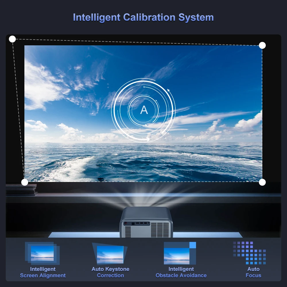 Q12W PRO Projector Beamer Smart Android Wifi Daylight Home Theater 1080P 4K Video Projector