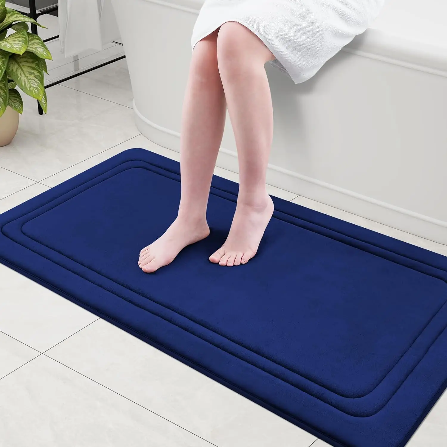 

Olanly Extra Soft Floor Rugs Memory Foam Bath Mats Non-Slips Comfortable Living Room Mats Machine Washable Bathroom Floor Rugs