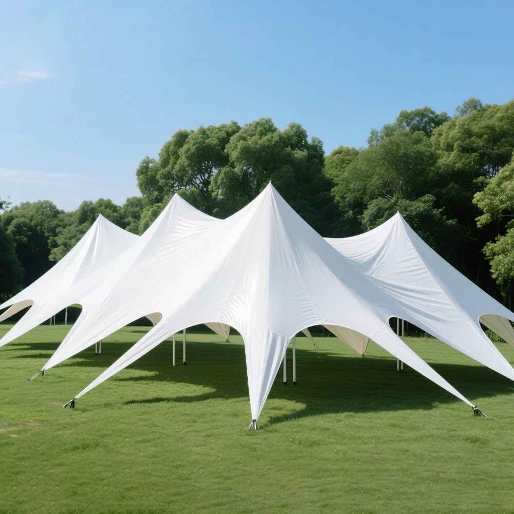 

STLF Large Outdoor Oxford Cloth Multi-Cornered Peaked Canopy Wedding Event Exhibition Tent for Trade Show Tents