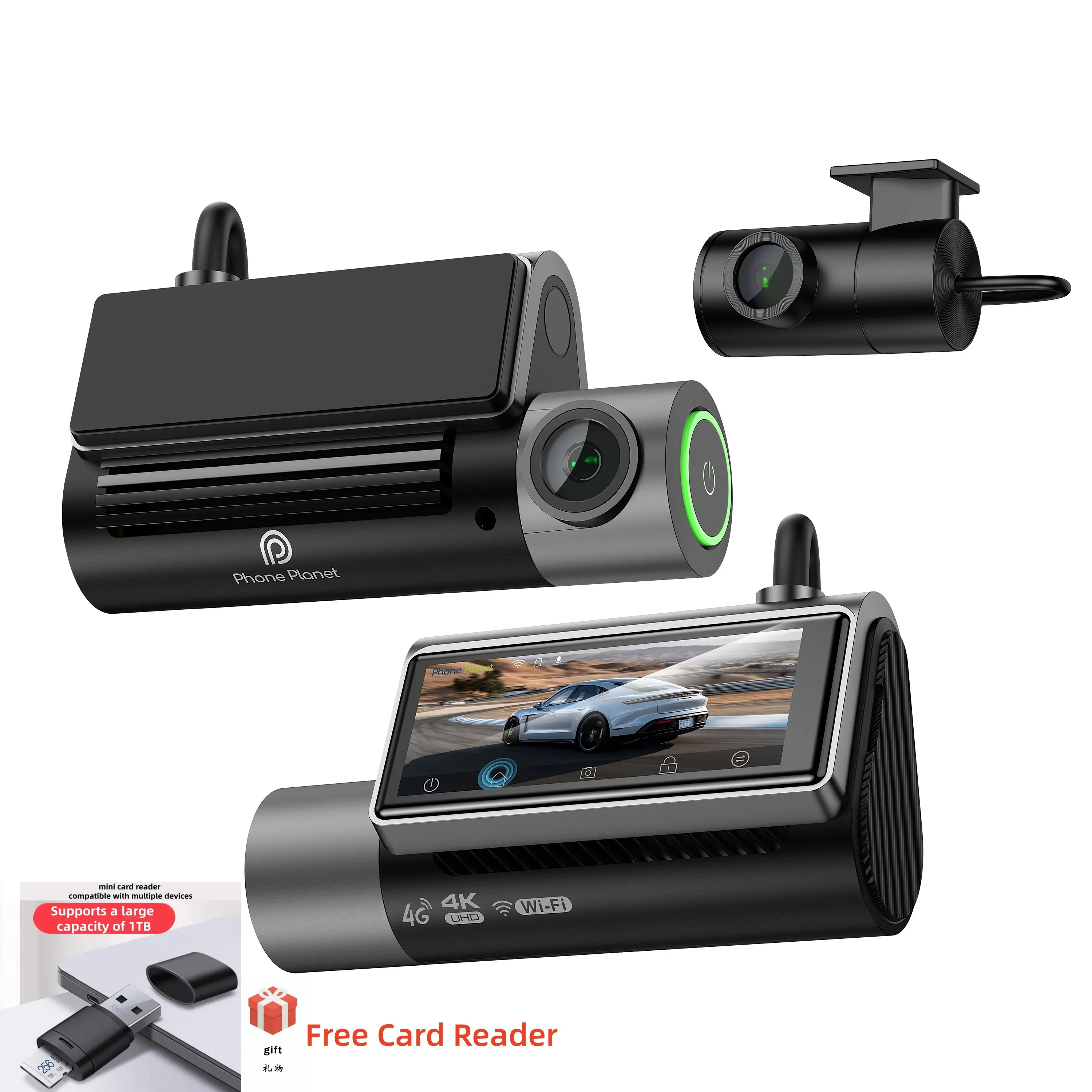 4K QHD WiFi 6 3480*2160 Dash Cam Six-group All-glass Lens Built-in GPS,Night Vision,APP Control,24H Parking,Two-way Talking